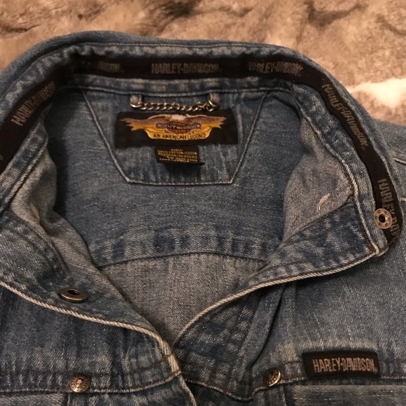 Vintage Harley Davidson Denim Button-up Jacket - Picture 5 of 8